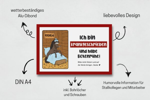 Infoschild "Boxenruhe" – Bild 2